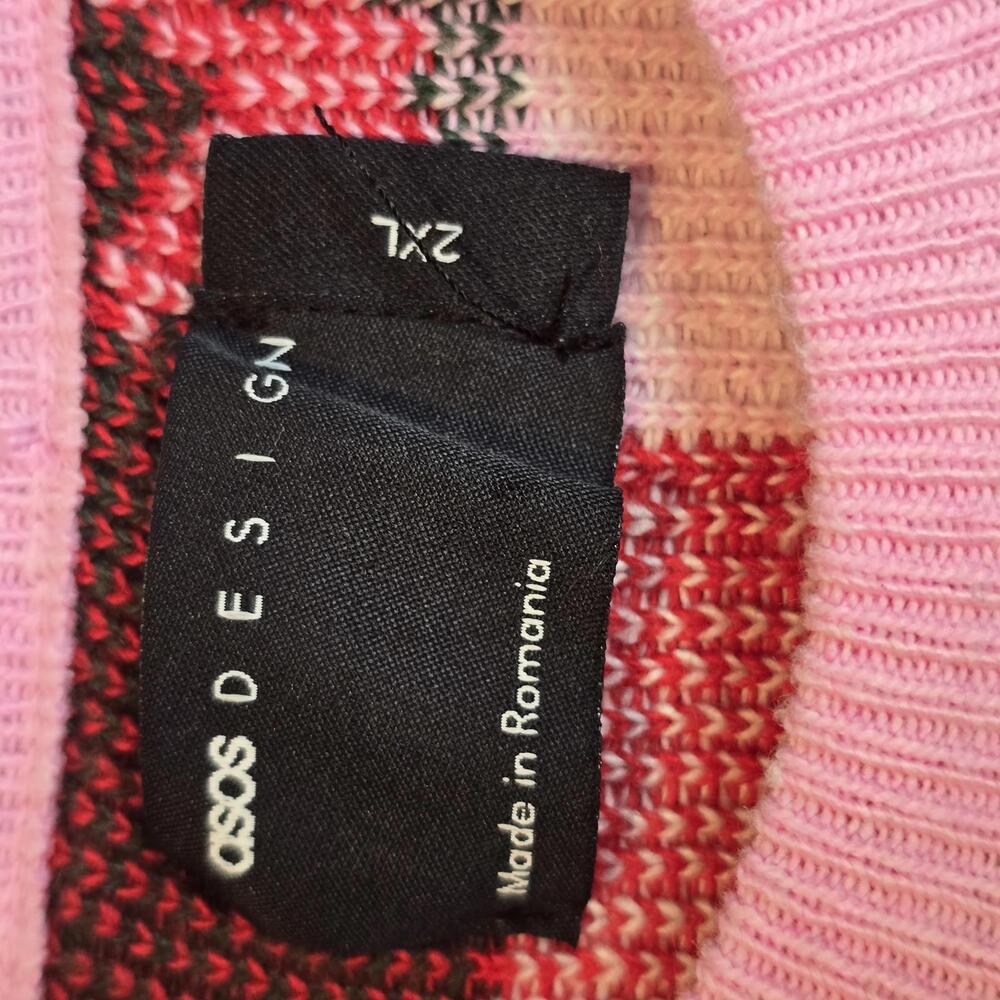 ASOS DESIGN  Pink Strawberry Pattern Sweater 2XL unisex - Picture 3 of 7
